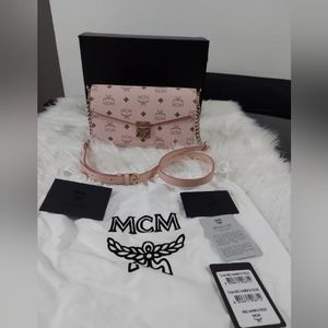 MCM Millie Visetos Medium Crossbody Bag